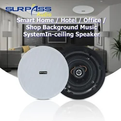 PA System Waterproof Ceiling Speaker 4inch Narrow Edge Shell 20core Silk Tweeter Public Address Bathroom In Wall Coxial Speaker