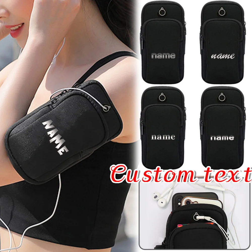

Customized Name Black Arm Strap Sports Phone Bag Running Arm Strap Phone Bag Waterproof Phone Bag Running Accessories