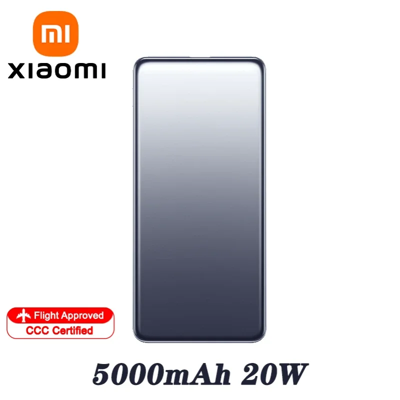 XIAOMI Ultra Slim Power Bank 5000 mAh 20W MAX PB0520MI,Card‑Style USB‑C Fast Charge, Dual‑Way,10 mm Thin,For iPhone 16 15 14 pro