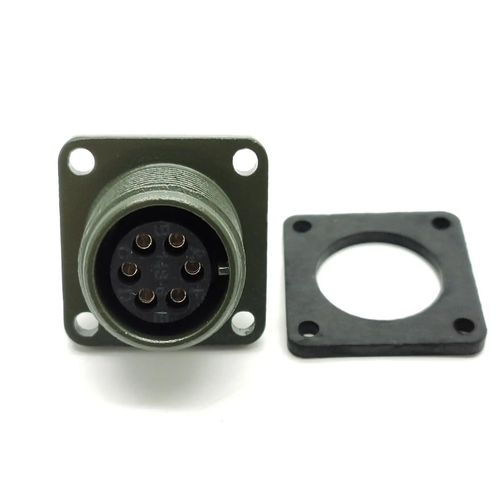 Military Spec Connectors MS3102A14S-6S MIL-DTL-5015 Series Box Mount Receptacle 6 Contacts Solder Socket Female Circular