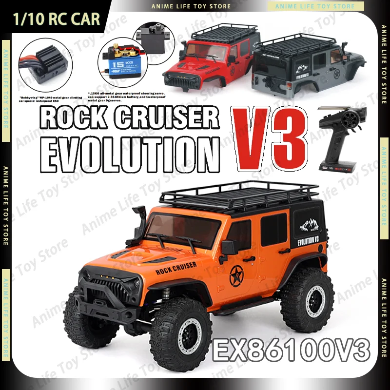 

New 1/10 RGT EX86100 V3 Rock Cruiser Wrangler RC Crawler 4WD RC Truck Climbing Off Road CNC Metal,PC Shell,ESC WP-1040/40A RTR