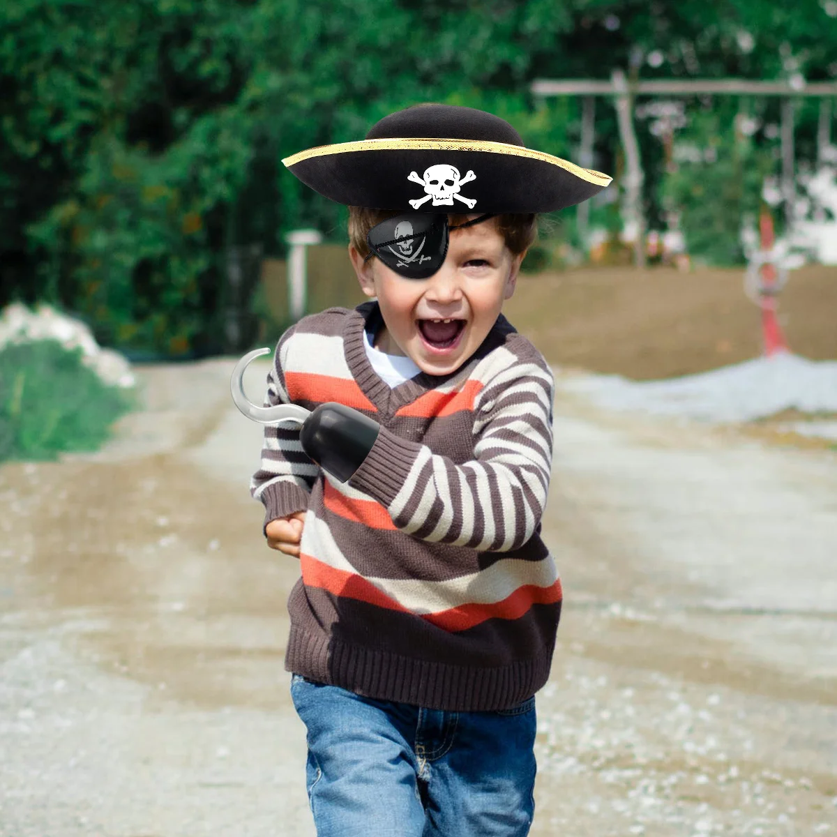 Ropa para niños, juguete pirata de Halloween, traje de fiesta, accesorios de maquillaje para Cosplay, 3 uds.