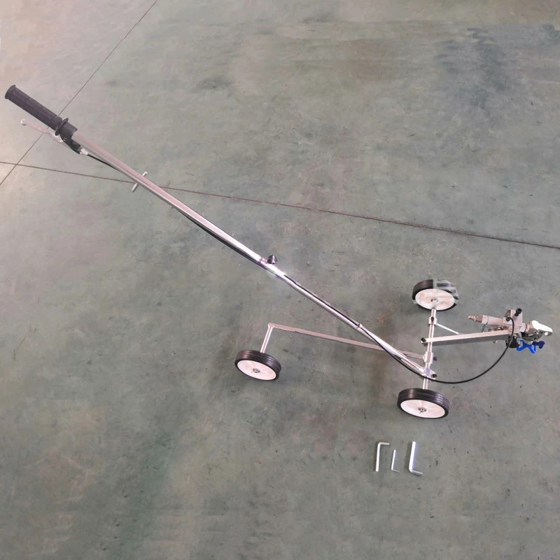 hand-push cold spray road runway parking space paint line drawing car marking hine