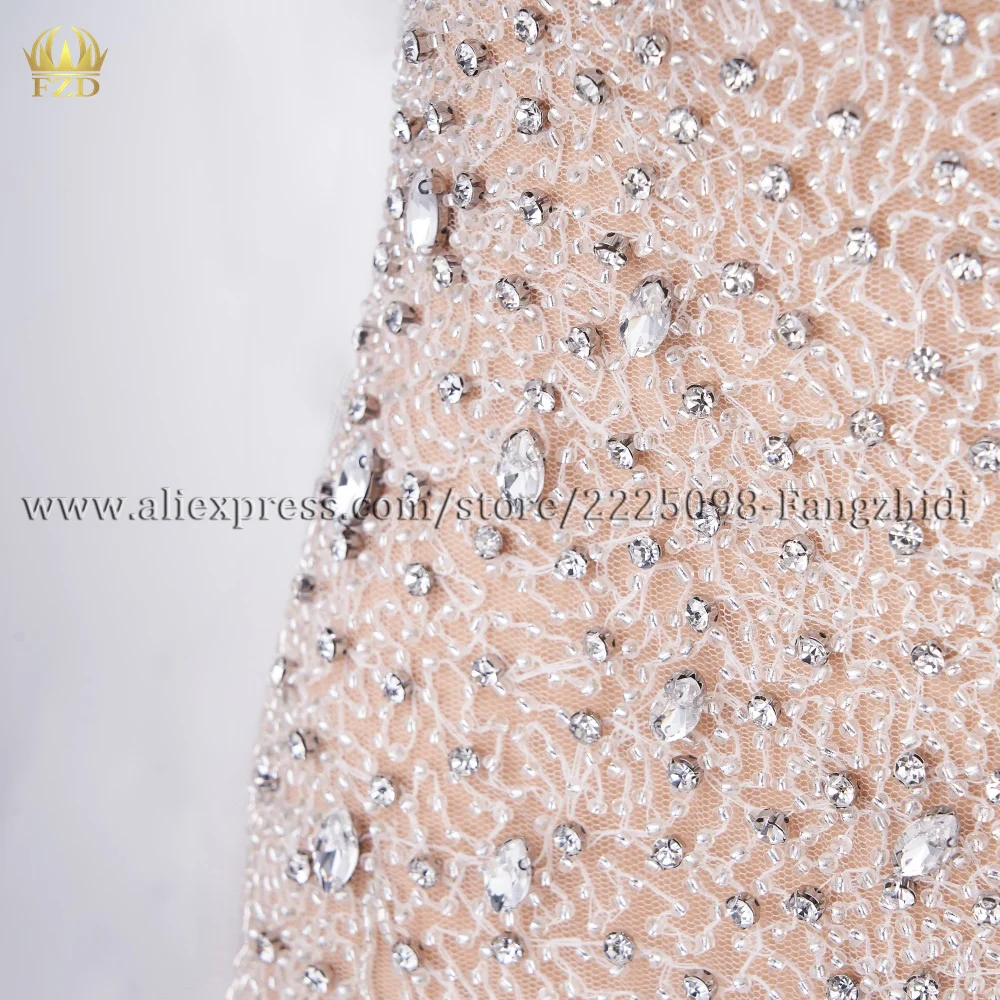 Imagem -03 - Fzd-cristal Rhinestones Beads para Vestido de Casamento Corpete Artesanal Applique Designs Malha Lace Applique Patches pc