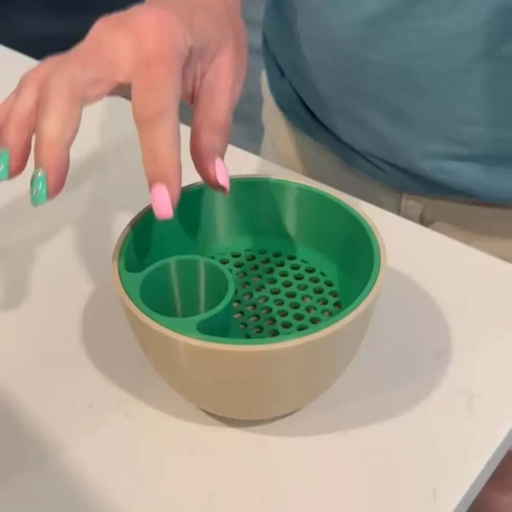 

Food Tableware 3D Printed Nut Seed Bowl Easy To Clean Reused Shell Storage Holder Dual-Chamber Pistachio Bowl Set