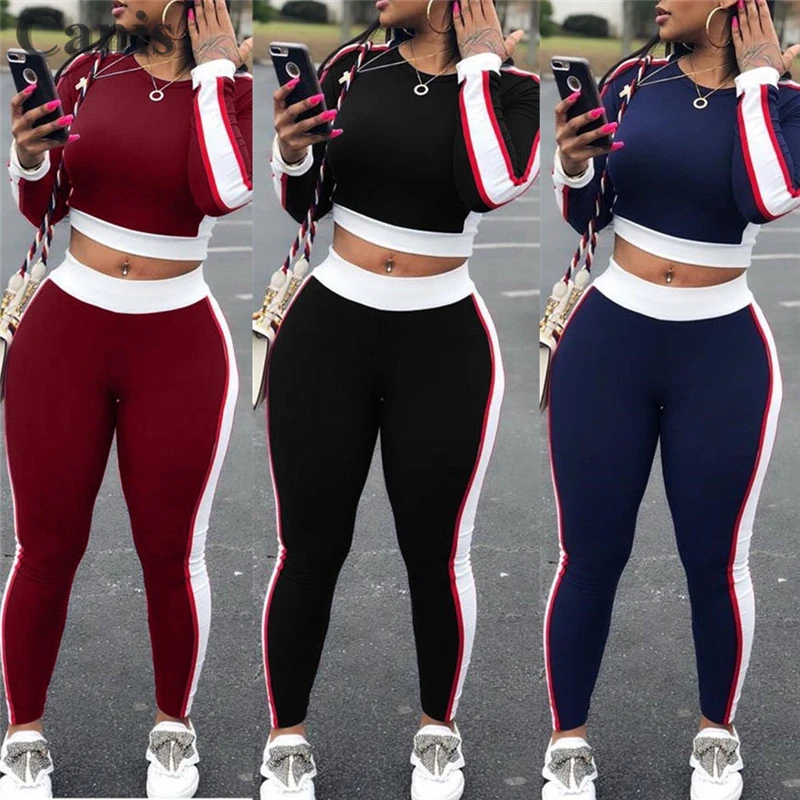 Sexy Women Sports Set Yoga Sleeve Crop Top Pants Outfit Yoga Workout Gym Fitness Athletic Workout Clothes Tracksuit