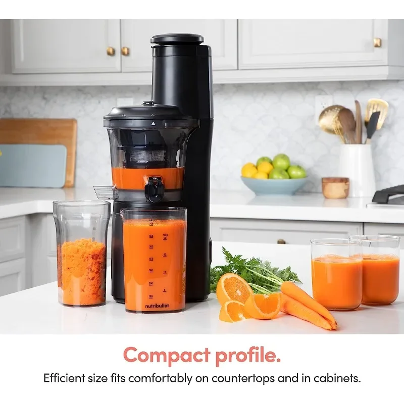 Slow Juicer, Slow Masticating Juicer Machine, Easy to Clean, Quiet Motor & Reverse Function