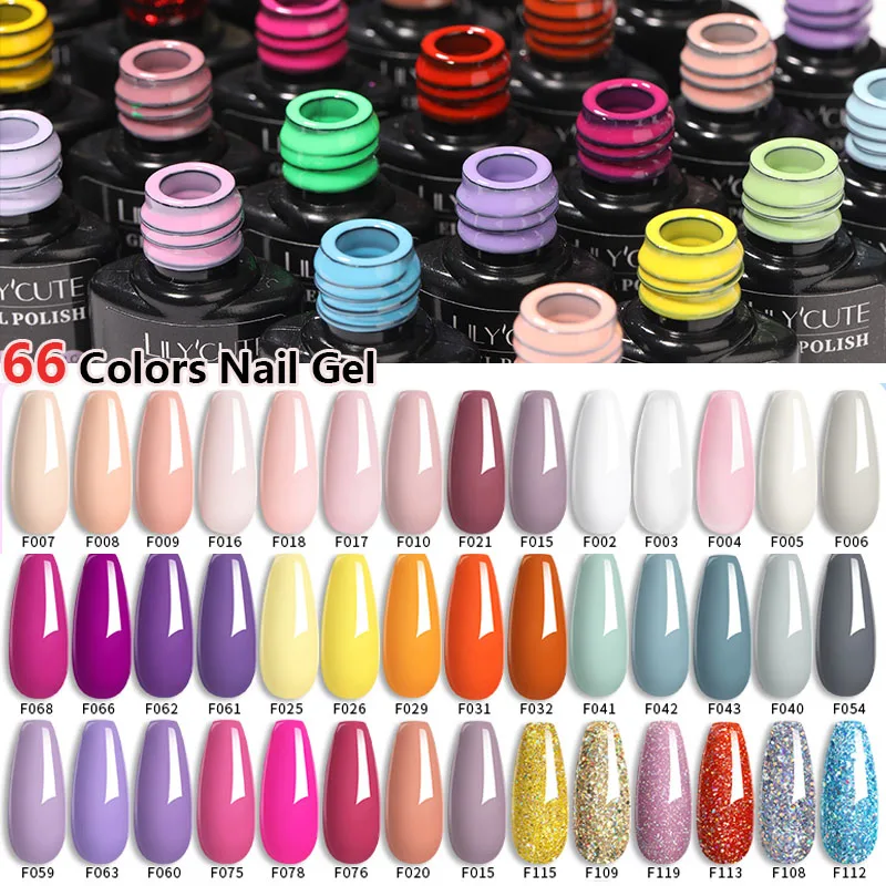 

LILYCUTE 66/40Colors Gel Nail Polish Set Colorful Manicure Set Semi Permanent Nail Art UV/LED Varnish Nail Kits Pour Les Ongles