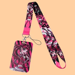 Correa de cuello de dibujos animados de vampiro elfo, soporte de insignia de identificación, llavero colgante, encanto de teléfono celular, llavero de Cosplay, regalo, accesorios para teléfono