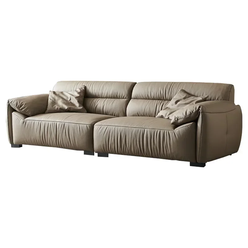 Leather sofa Italian minimalist first layer cowhide