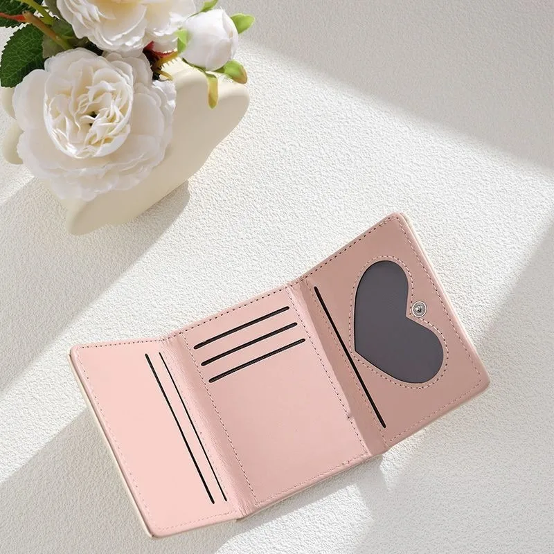 محفظة صغيرة مبتكرة جديدة للنساء، طراز قصير مع فتحات بطاقات متعددة، حامل بطاقات متكامل، تصميم عصري وبسيط