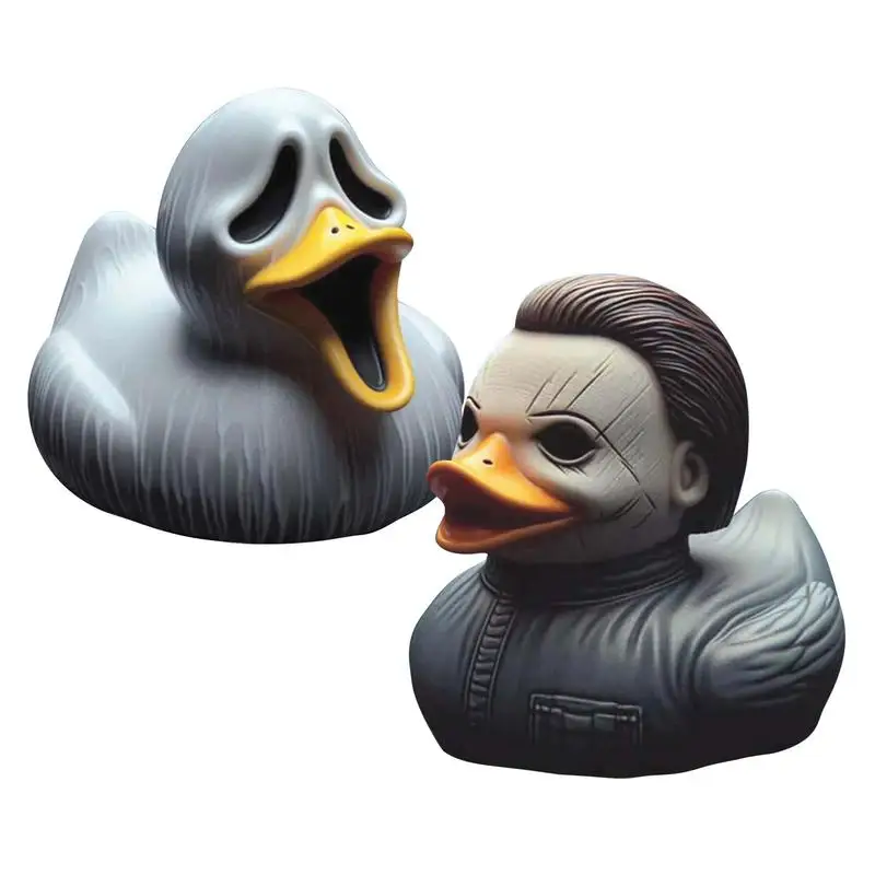 Classic Horror Movie Character Duck Unique Character Duck Dolls Novelty Duck Ornaments Halloween Resin Ducks Decoration Horror