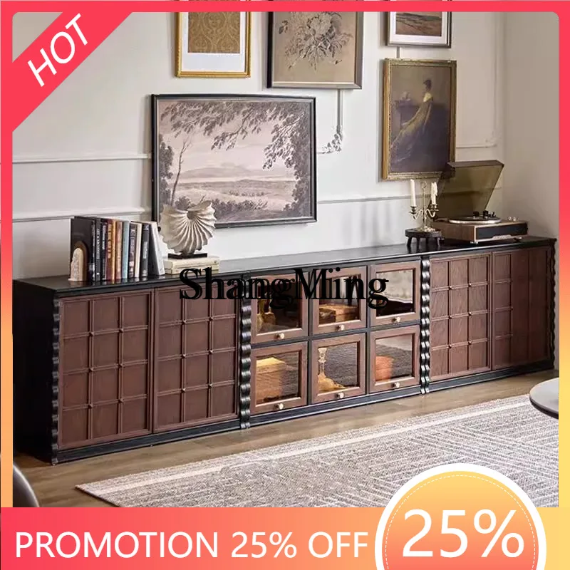 

ZYY module combined cabinet solid wood carmen living room new Chinese TV medieval bedside table storage