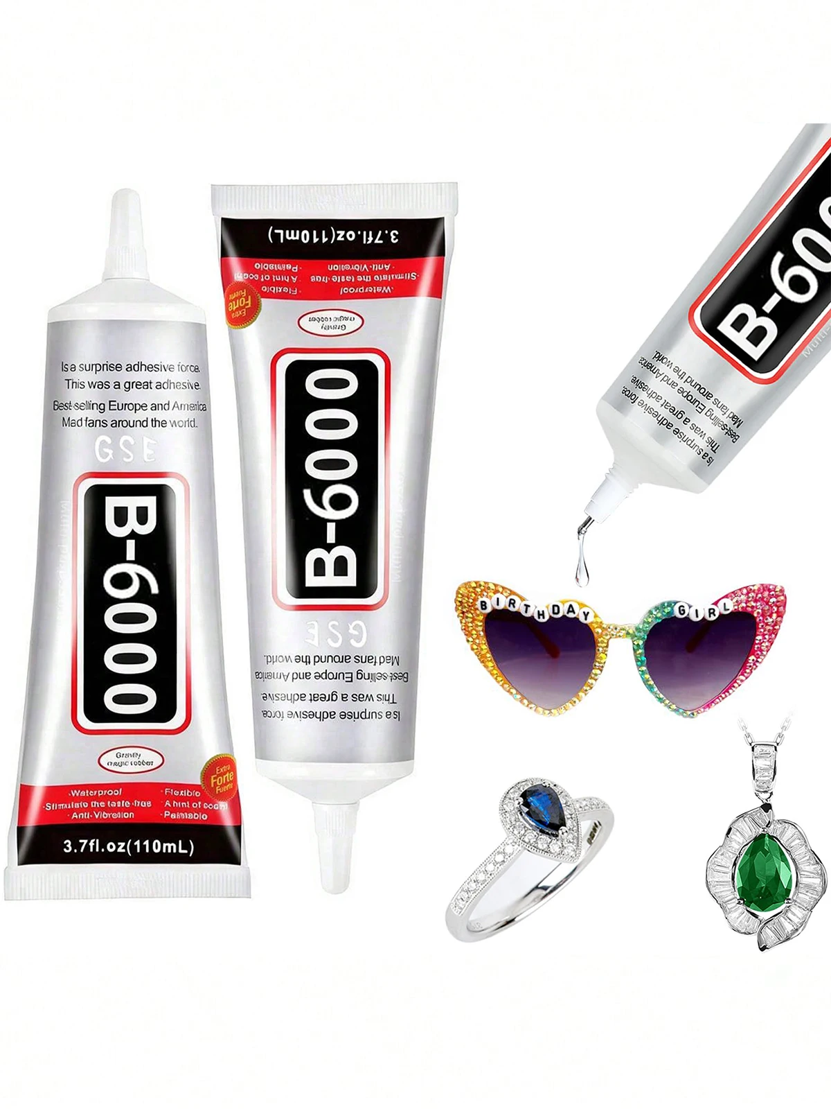 B6000 Upgrade GREY Contact Cellphone Tablet Repair Adhesive,Strong Multifunctional liquid Glue B6000 Precision Applicator Glue