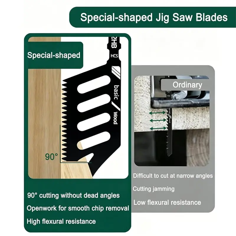 B50C T142HB Jig Saw Blades(15-Pack)- High Carbon Steel T-Shank Designed For Wood& Plastic Cutting Jigsaw