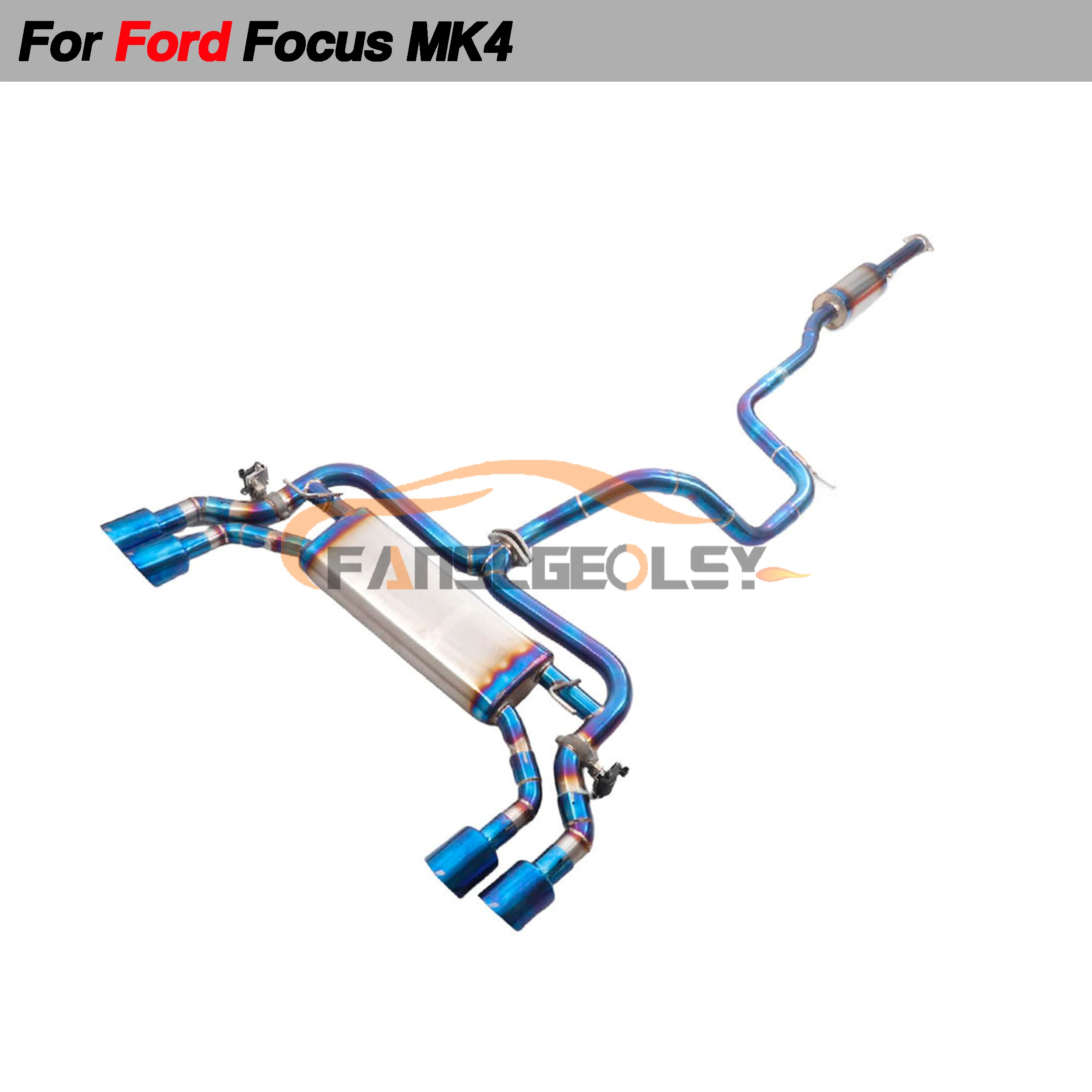 For Ford Focus MK4 Titanium Alloy Performance Catback Exhaust System Valve With Muffler Pipes Tuning exhaust assembly