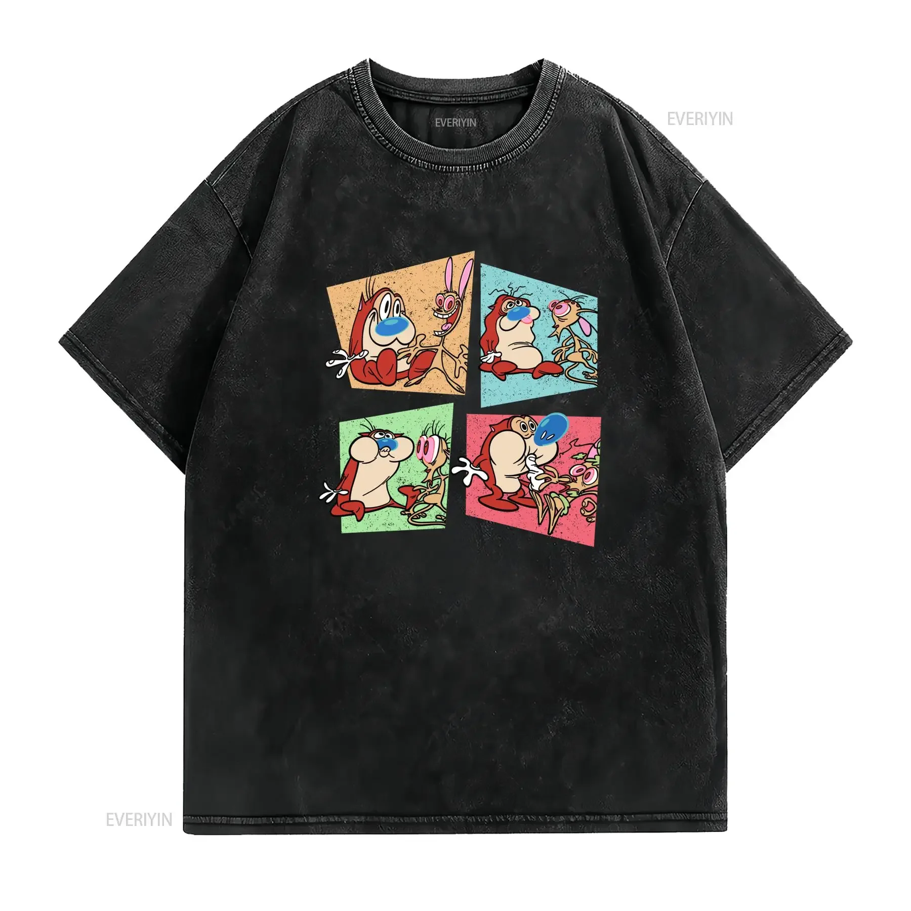 Maglietta Promo The Ren And Stimpy Tv Show Taglie S a 3XL Ba259 Spedizione Gratuita vintage Washed Unisex fashion Stylish