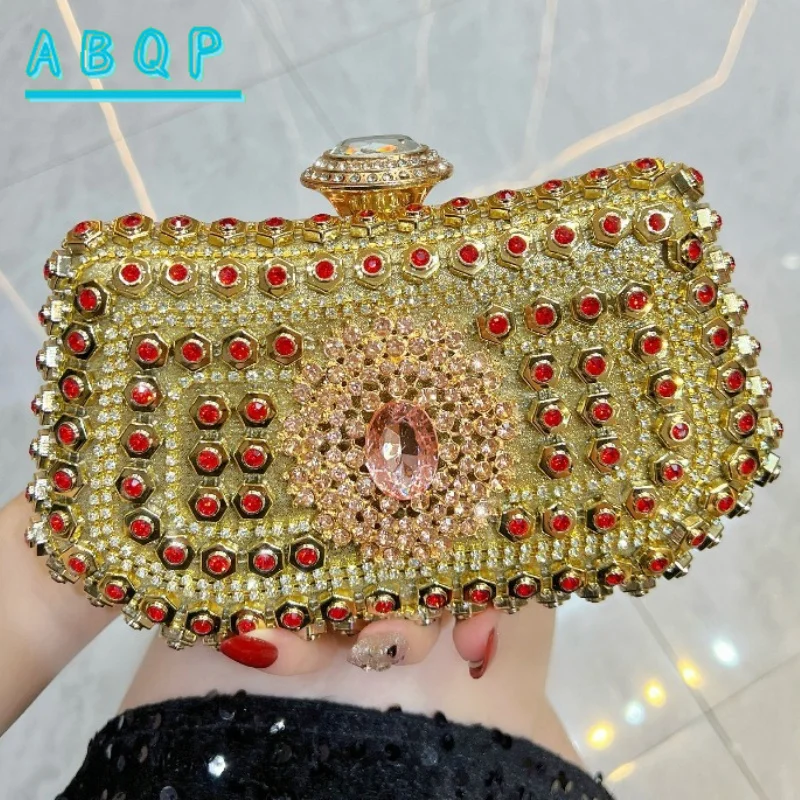 Evening Clutch Luxury Brand Diamond-encrusted Sparkling Dinner Party Clutch Diamond-encrusted Fashionable Women's Shoulder Bag