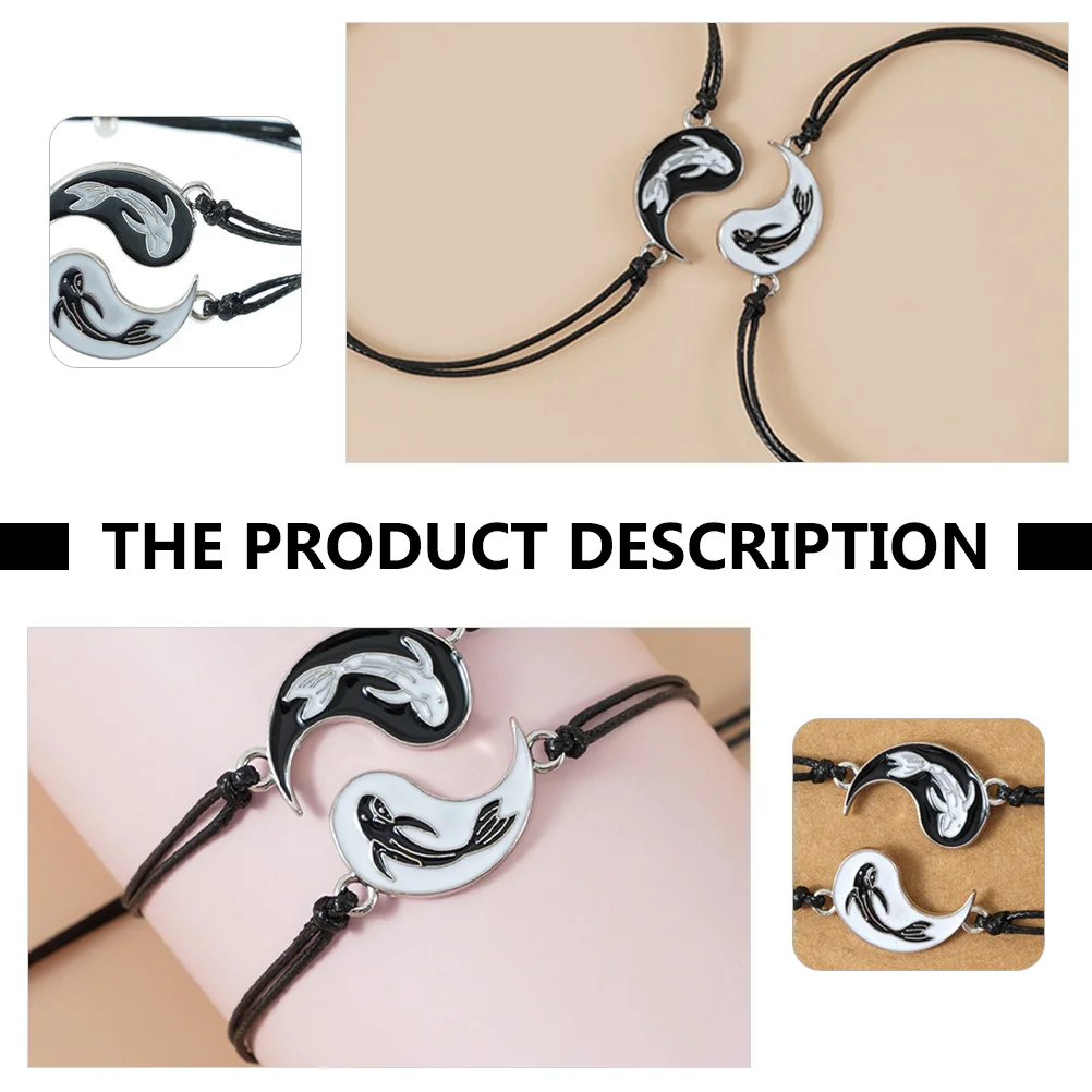 

1Set Creative Stitching Bracelet Wrist Chain Decor Couples Anniversary Gift Friendship Jewelry Fashion Outfit Accessory