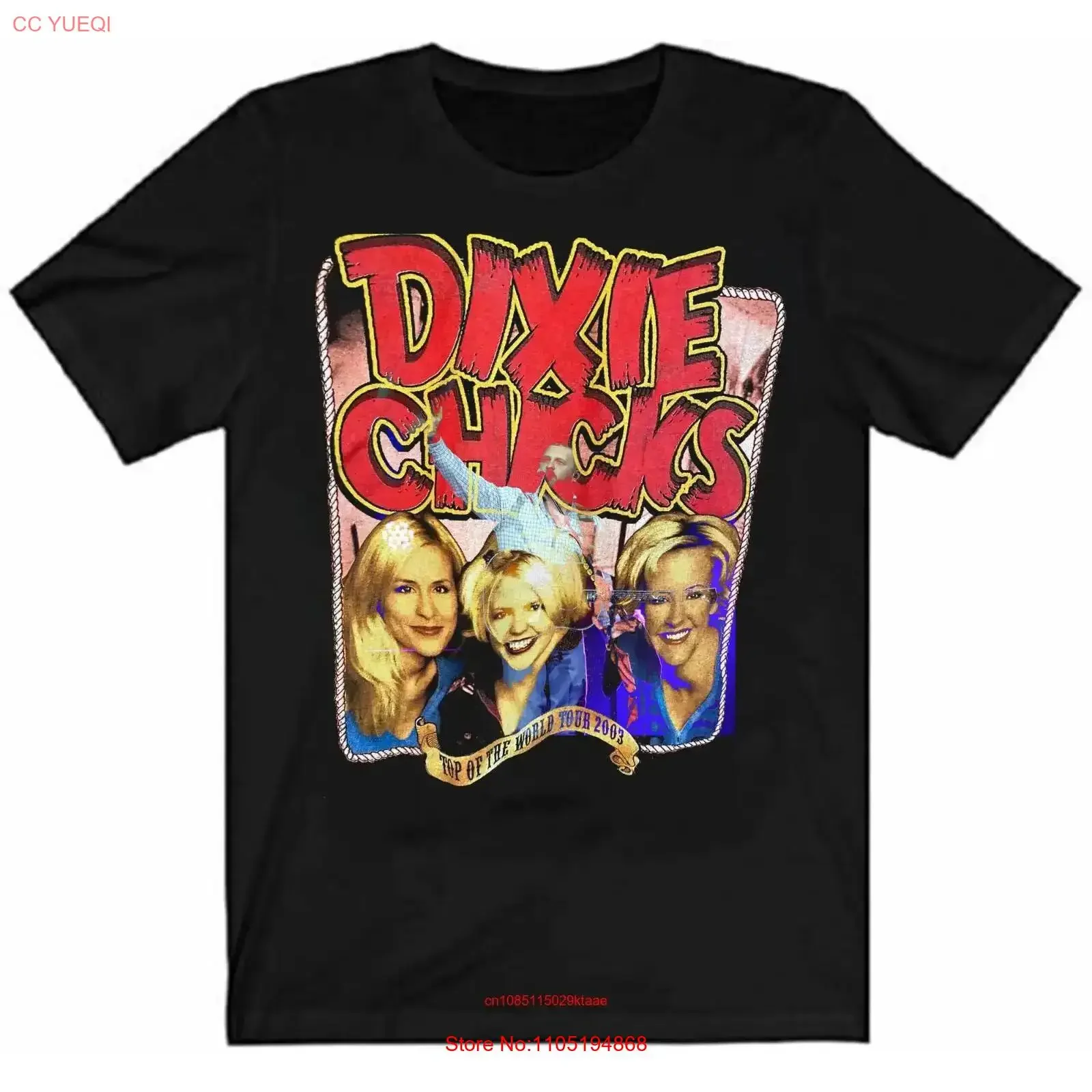 

Dixie Chicks Top Of The World Tour 2003 Черная хлопковая футболка Размер от S до 4XL GO439 винтажная стираная модная уличная одежда Повседневная мягкая