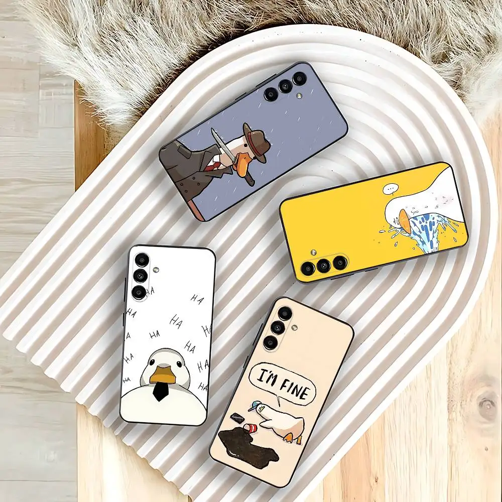 

Funny D-DucK Goose CUTE Phone Case For Samsung Galaxy A73,31,32,72,41,53,52,71,22,5G,Note,J7,8,9 Soft Black Cover