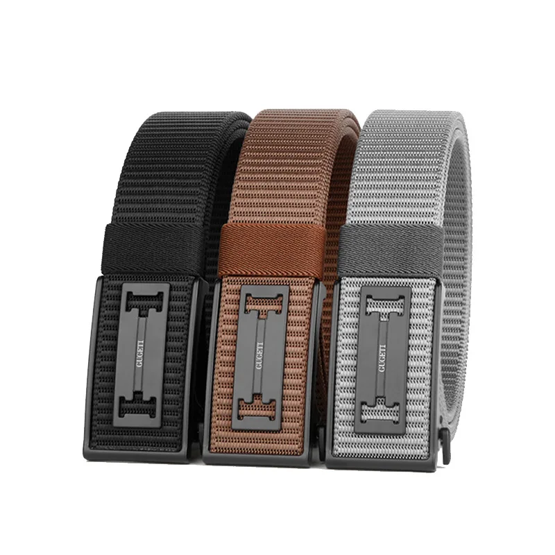 New Men's Belt Alloy Automatic Buckle Outdoor Leisure Belt Versatile Pants Belt Casual Style