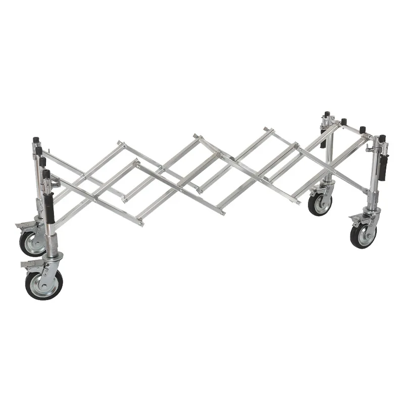 High Strength Aluminum Alloy Casket Trolley – Funeral Pallet Truck for Coffin Transport, Heavy Duty Mortuary Stretcher Cart