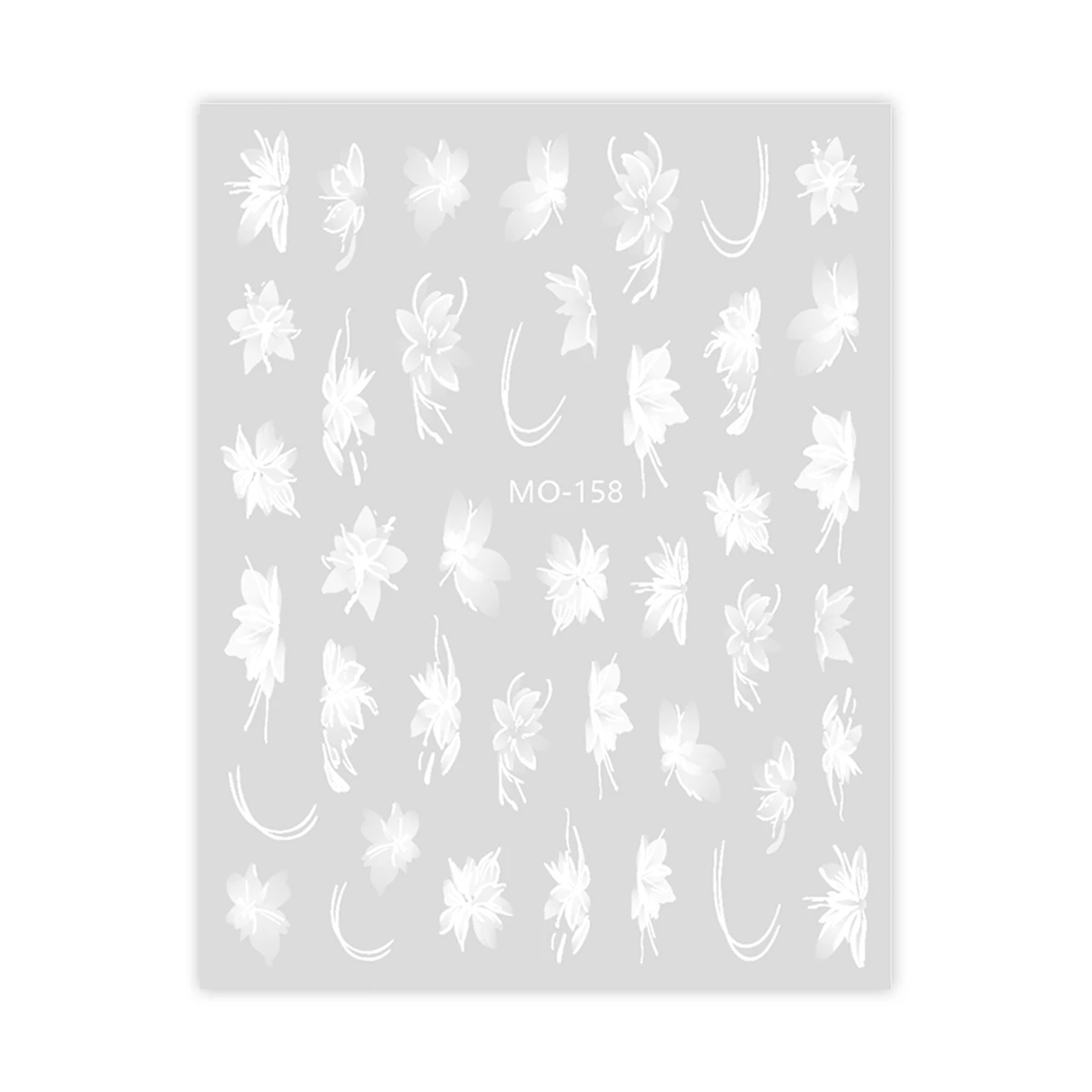 5D Relief Nail Art Sticker Spring/Summer White Butterfly Wings Pattern Nail Decoration Decals