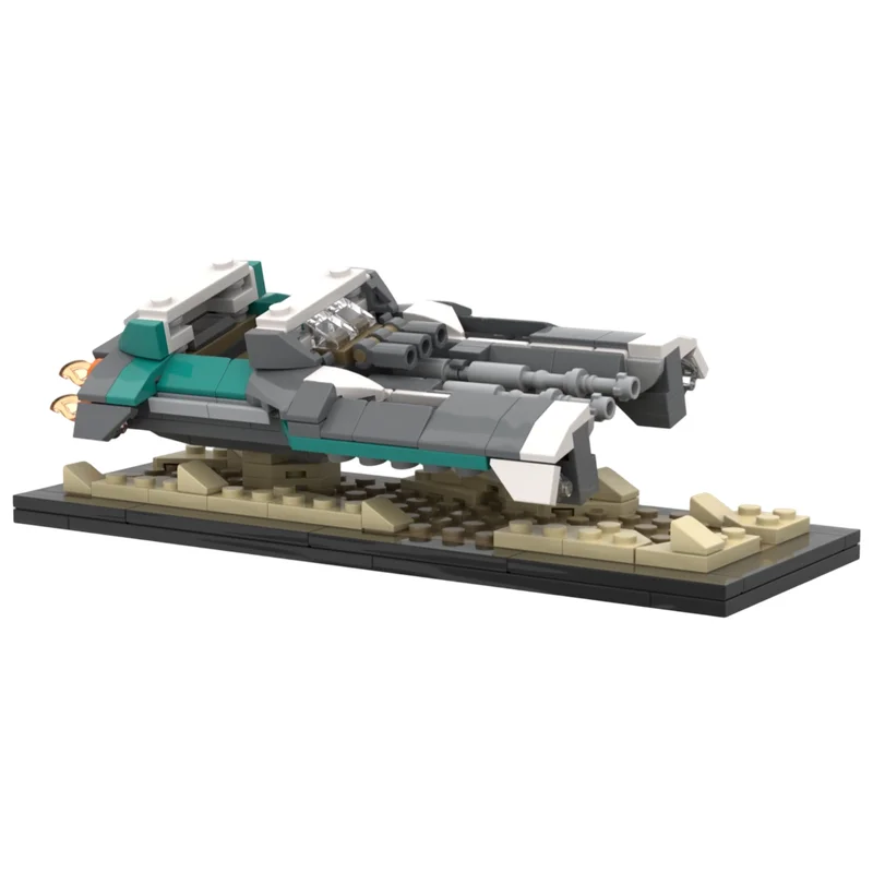 MOC Building Blocks Futuristic Hover Racer Sand Tone Bodywork Open Cockpit Layout DIY Brick Kit Desktop Collectible Display