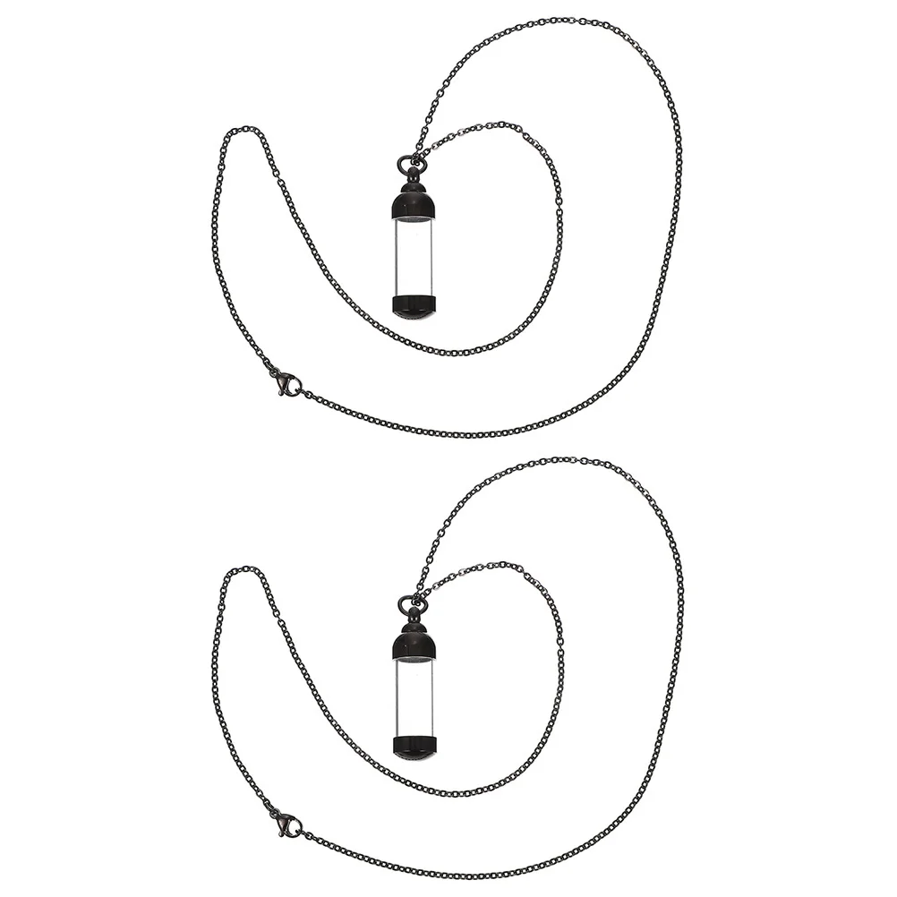 

2Pcs Pet Cremation Ashes Necklace Stainless Steel Pendant Urn Necklace Memorial Keepsake Jewelry Pet Ashes Pendant