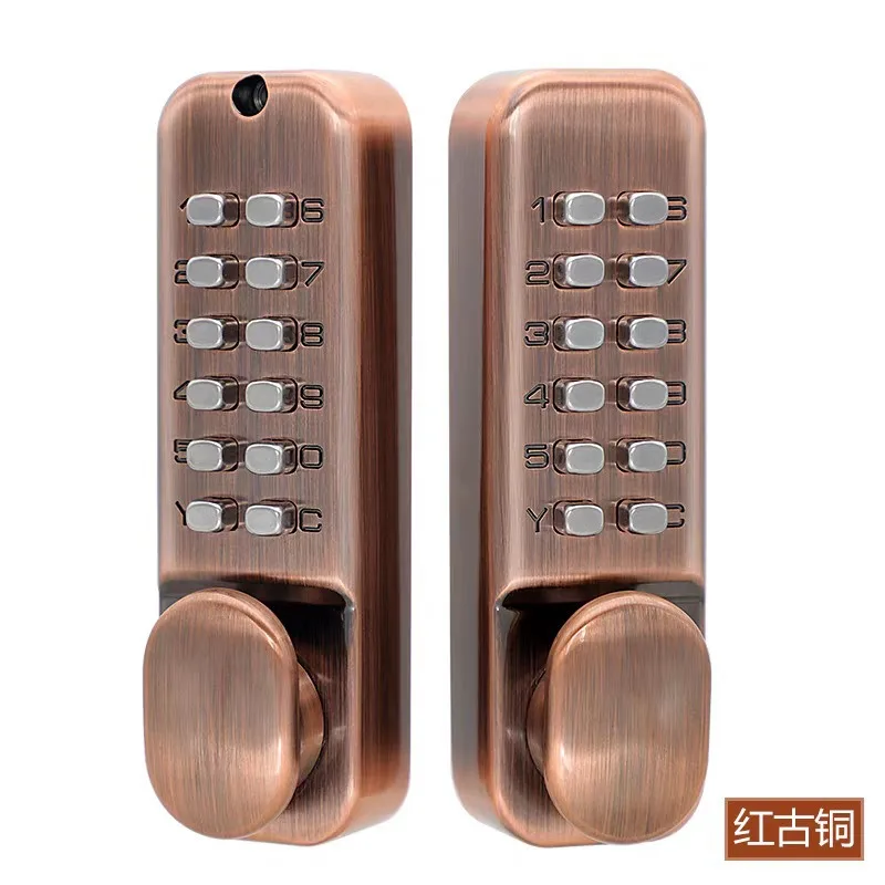 Double Sided Mechanical Combination Lock Second Generation Digital Office Password Lock for Courtyard Gym Outdoor Yard Zinc Easy