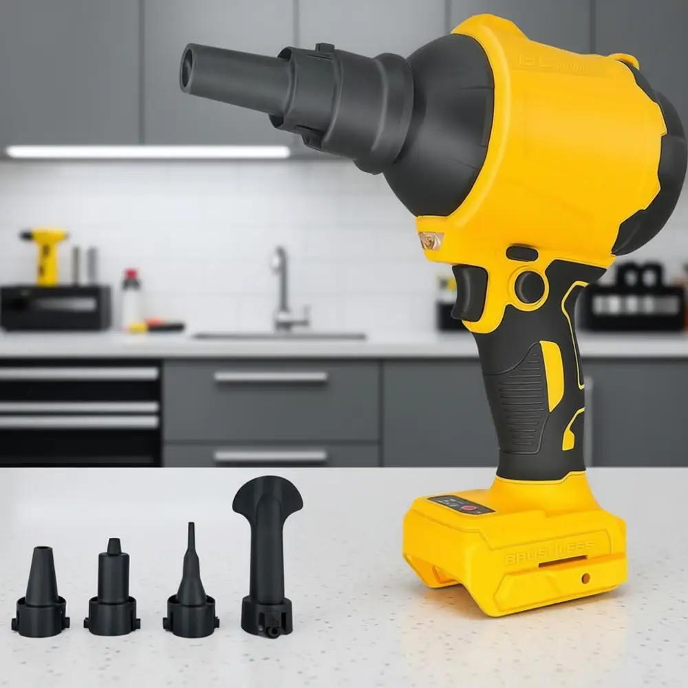 

Аккумуляторный воздуходув и компрессор 20V MAX, бесщеточный двигатель, 3 скорости, 50 000 об/мин, светодиодная подсветка, портативный для насоса или...