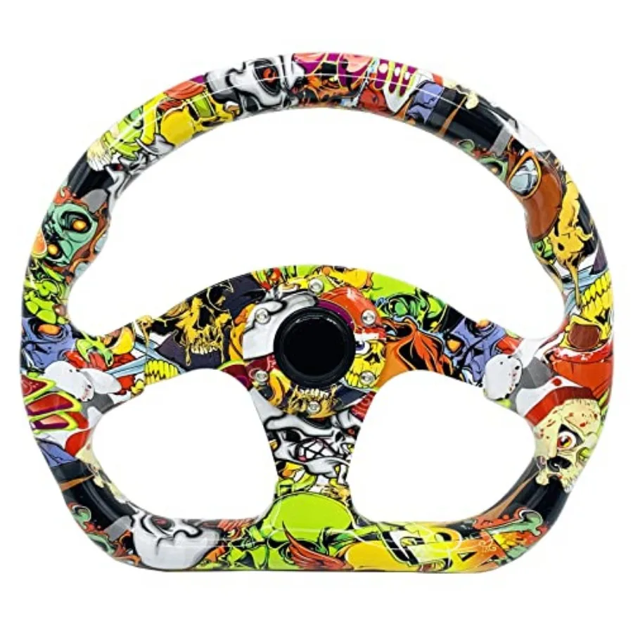 

Graffiti Pattern Car Racing Steering Wheel Acrylic Flat Drifting Car Sport Steering Wheel for Sim Drift Pc Game