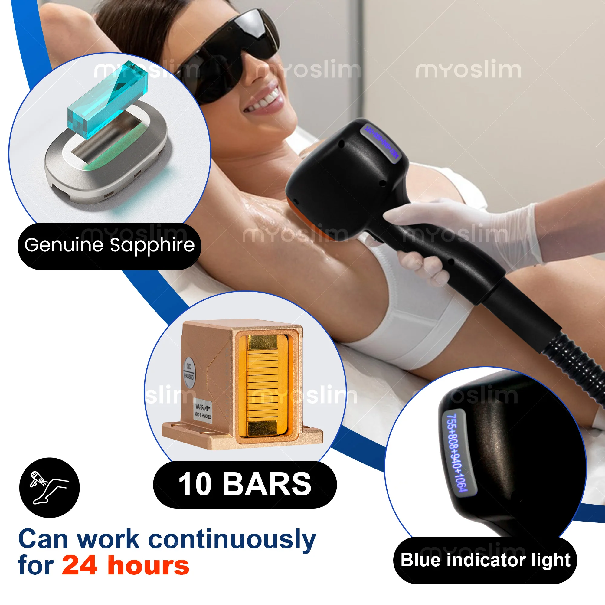 Ice lase Diode Hair Removal Machine FAC 5000W Multi-Wavelength 755nm 940nm 808nm 1064nm for Effective And Pain-Free Removal