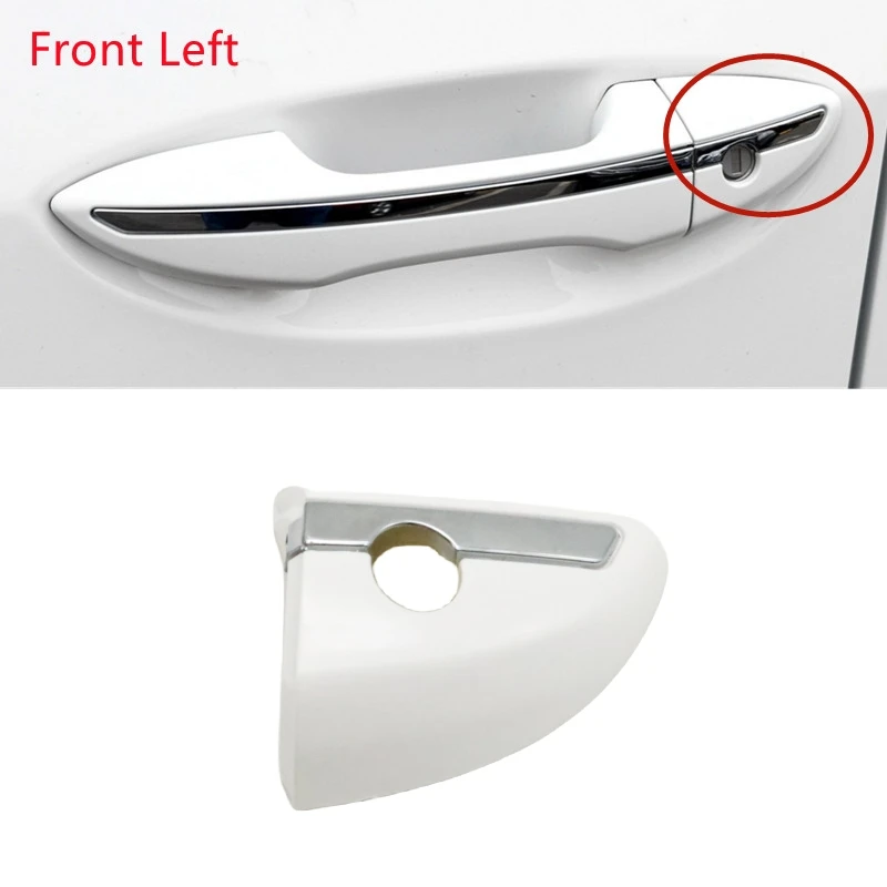 White Front Left Door Outside Handle Lock Key Hole Cover Trim Cap For Toyota Corolla Levin 2014 2015 2016 2017 2018