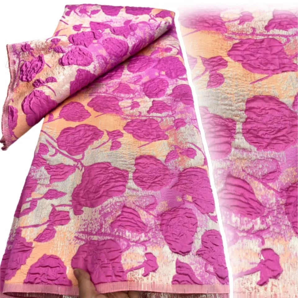 

Высокое качество 2025 африканская нигерийская органза с вышивкой, тюль, кружевная ткань, гипюровое вечернее платье, парчовое жаккардовое платье, 5 ярдов, SZ1363