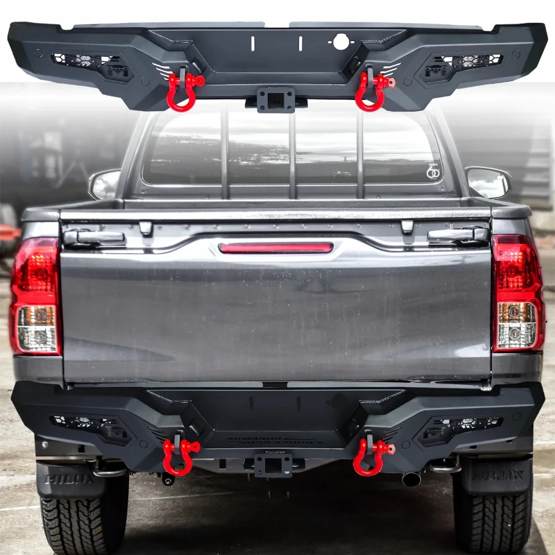 

Heavy Duty Steel Rear Bumper Tow Hitch Compatible for Hilux 2015-2017