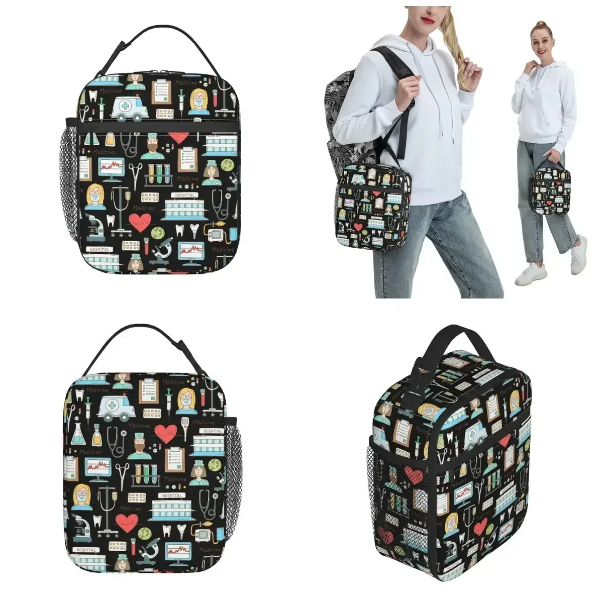 Doctors Nursing Nurse Insulated Lunch Bags Thermal Meal Container Large Tote Lunch Box Food Bag Work Outdoor