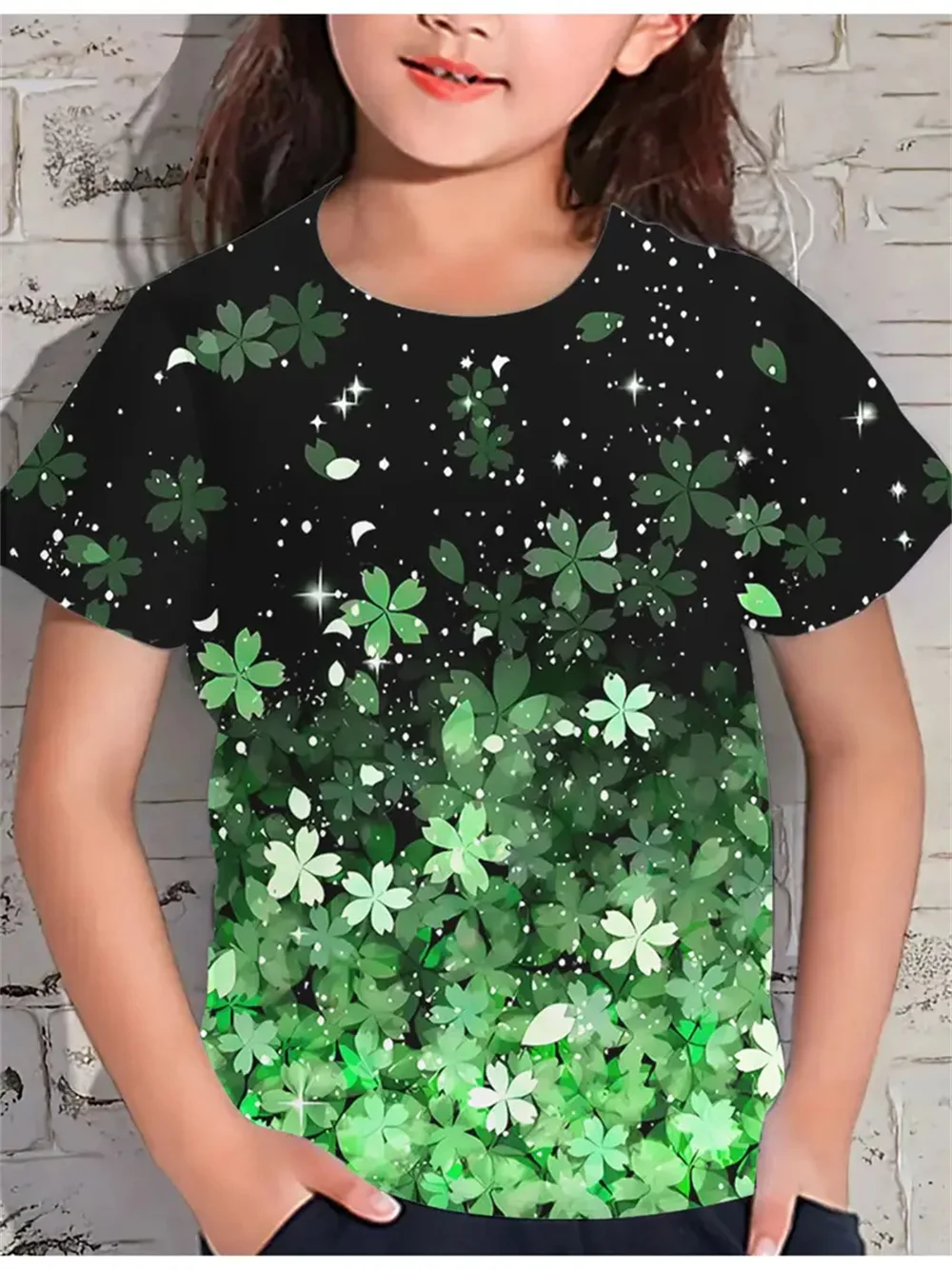 Mädchen T-Shirts Sommer 3D-Druck Mode kurz ärmel ige Tops lässige T-Shirts Mädchen Kleidung Kinder T-Shirts Kinder kleidung