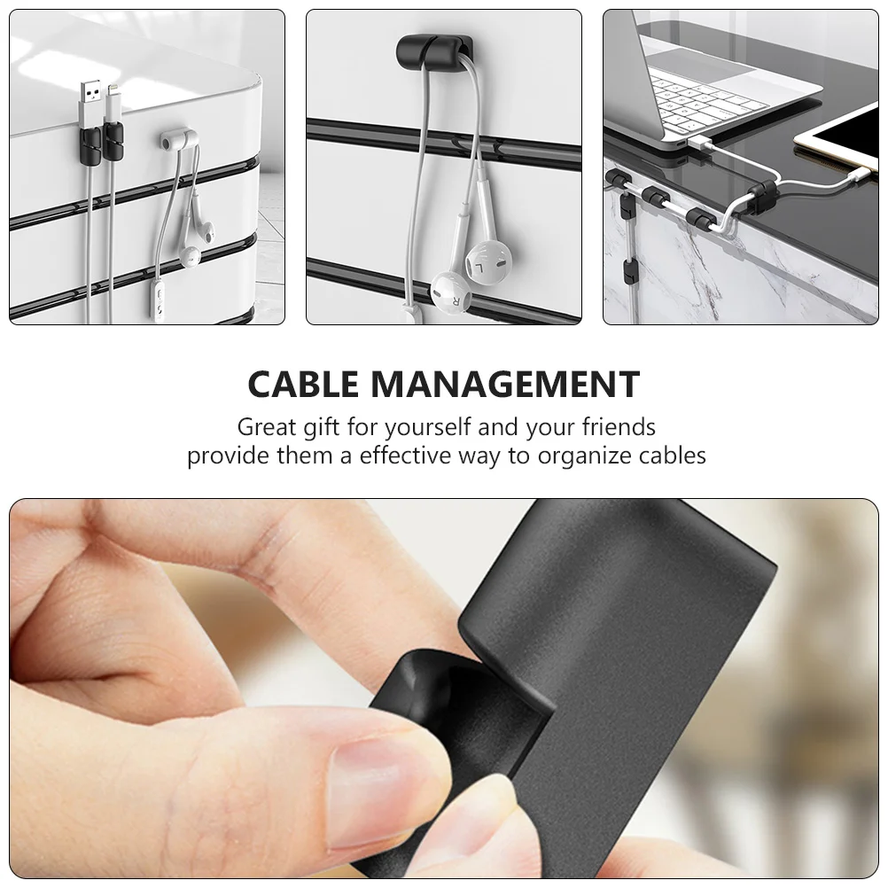 12 Pcs Cable Fixing Buckle Management Clip Wire Clips Cord Organizer Silica Gel Self-adhesive