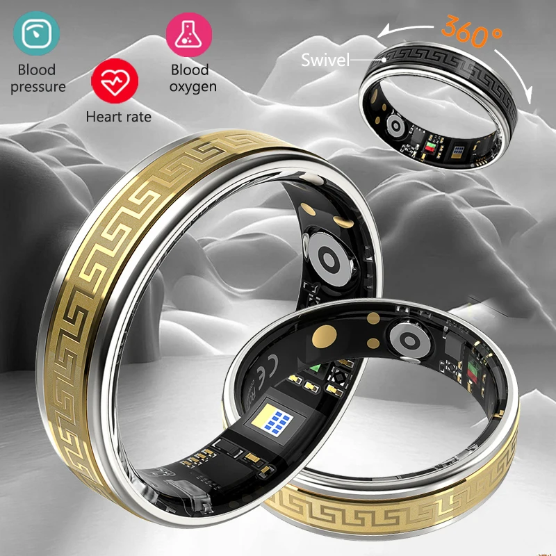 

Healthy Smart Ring IP68 Waterproof Blood Pressure Heart Rate Sleep Blood Oxygen Monitoring Multi-sport Modes Ring For Men Women