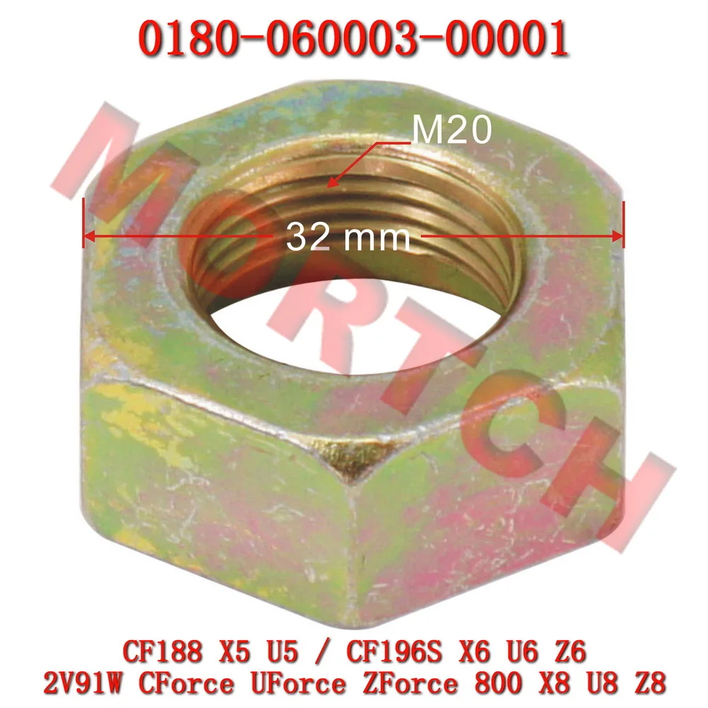 Dado albero motore principale originale 0180-060003-00001Per CFMoto ATV UTV SSV Accessori CForce UForce ZForce 500 800 800EX Trail 2V91W
