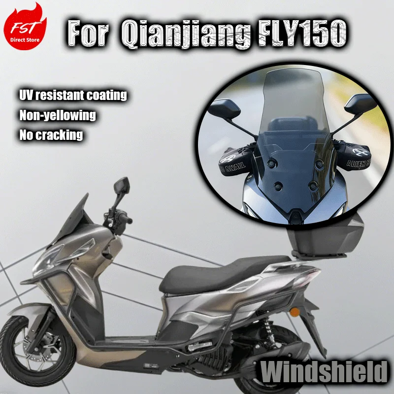 Für Qianjiang FLY150 speziell angepasste Windschutzscheibenmodifikation, erhöhter Windschutz, Brustschutz und Schutzbrille