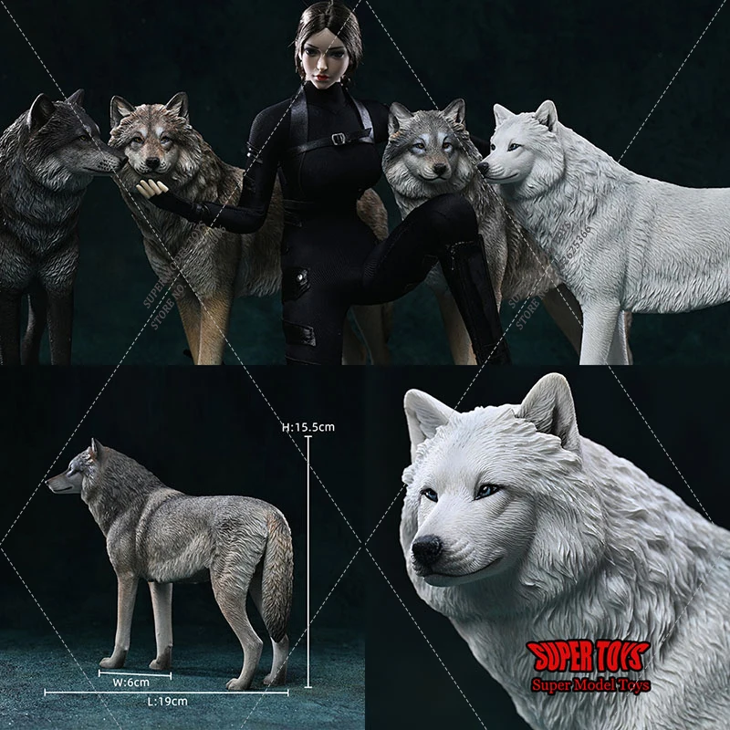 

JXK 1/6 Scale Soldier Figure Scene Accessory Arctic Wolf Model Canis Lupus Arctos Animal Decoration for 12'' Action Figure