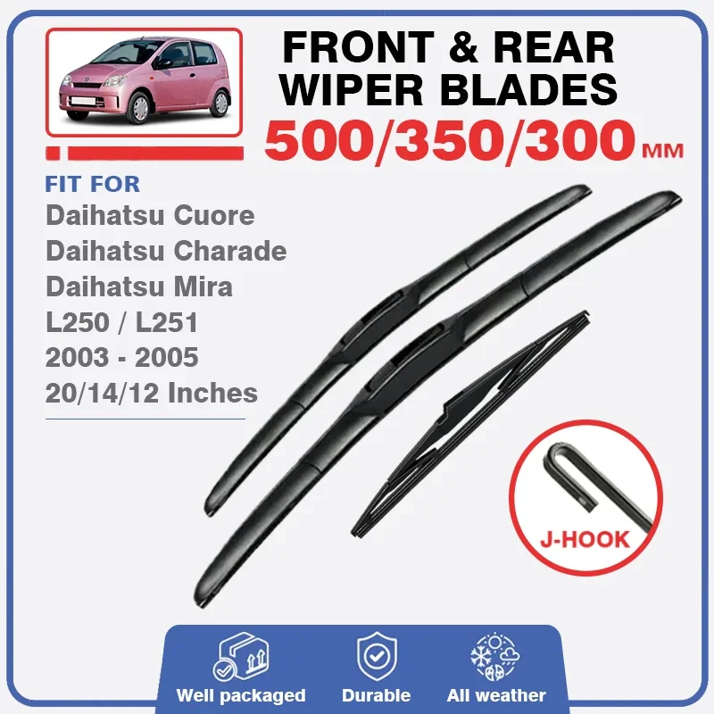 Front Rear Wiper Blades For Daihatsu Cuore Charade Mira L250 L251 2003 2004 2005 Windscreen Windshield 20\