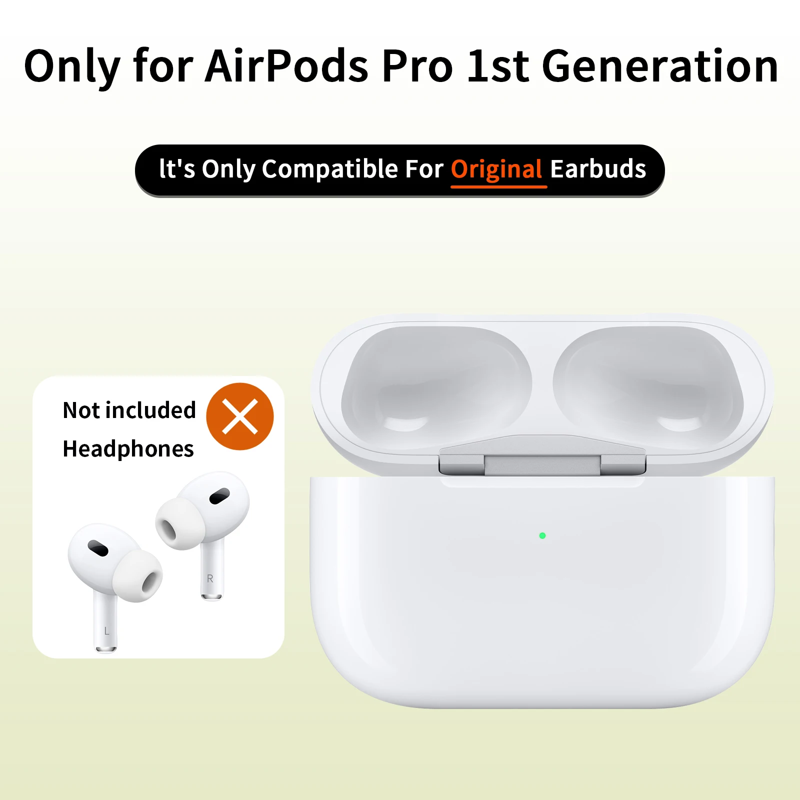 Replacement Charging Case For AirPods Pro with Built-In 680mAh Battery (8-Pin Charging Port)