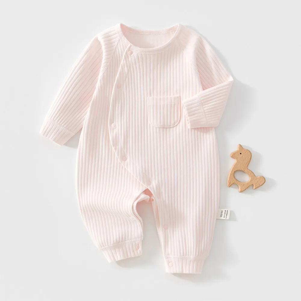 Spring and Autumn Winter Baby Jumpsuit Solid Color Baby Boy and Baby Girl Jumpsuit High Quality Pure Cotton Toddler Outfit