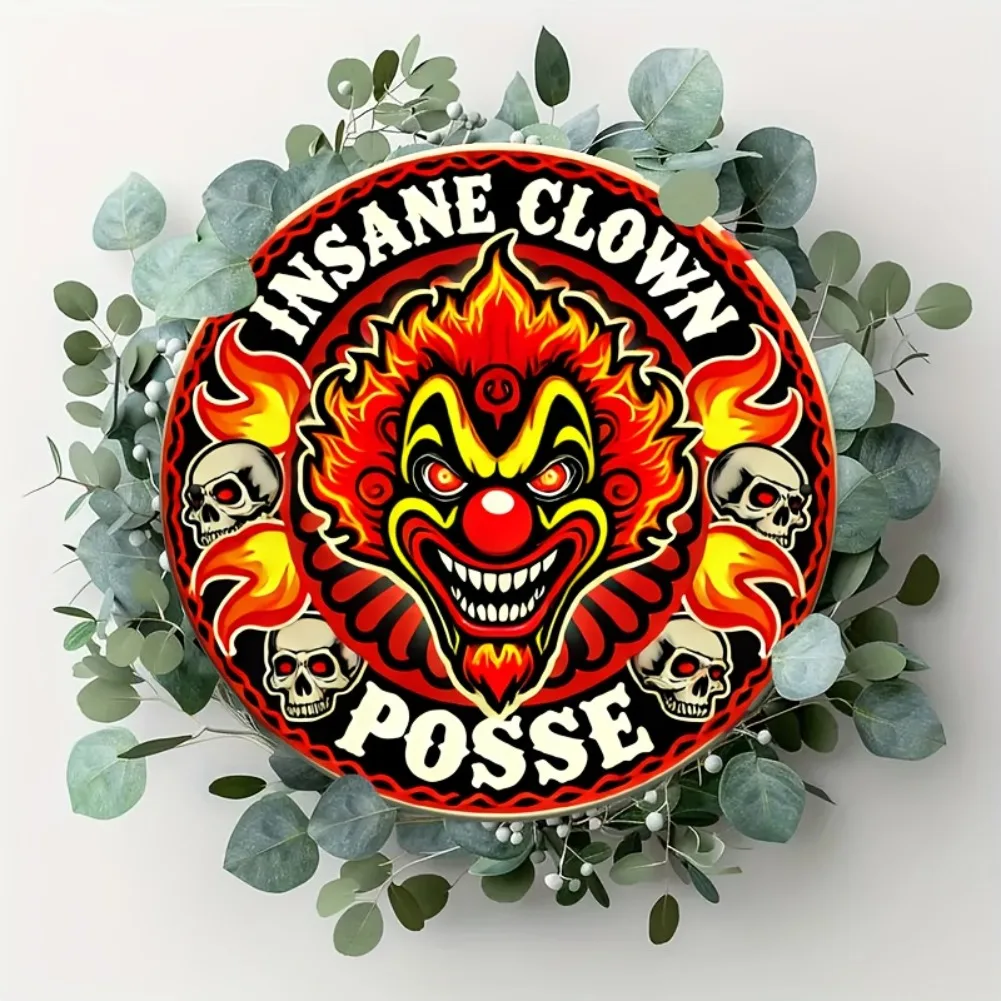 قطعة واحدة من لافتة الألومنيوم المعدنية "Insane Clown Posse"، مقاس 8 × 8 بوصة، سهلة التعليق، فن جداري متين للاستخدام الداخلي والخارجي، المنزل، البار