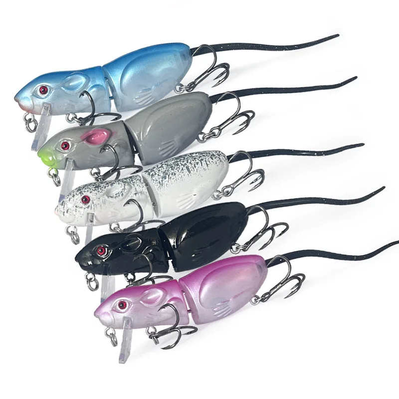 

Mouse Fishing Lures Artificial Bait Top Water Minnow Artificial Fake Bait Multi Jointed Swimbaits With Treble Hooks 10g