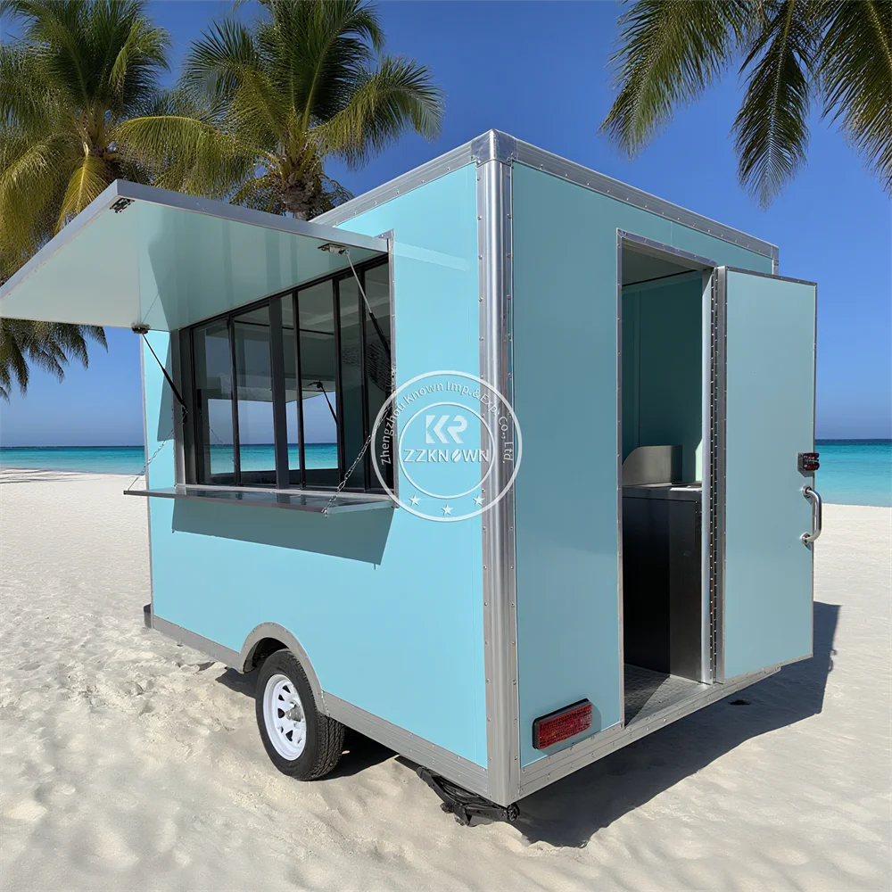 Custom Food Trailer Mobile Pizza Burger Churros Hotdog Bbq Trailer Concession Fast Food Truck Trailer With Full Kitchen